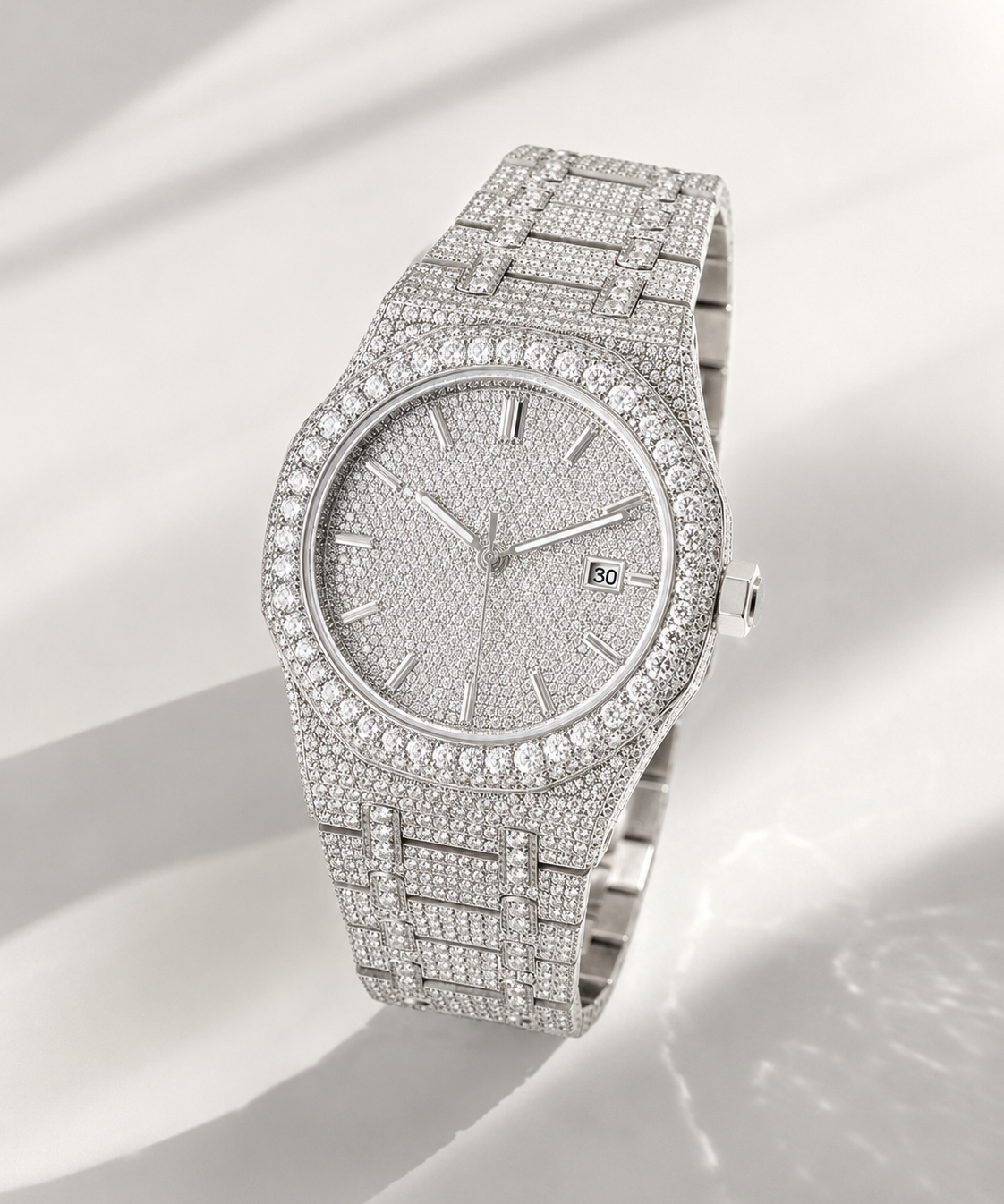 POLAR AUTOMATIC ICED OUT MOISSANITE WATCH 42MM
