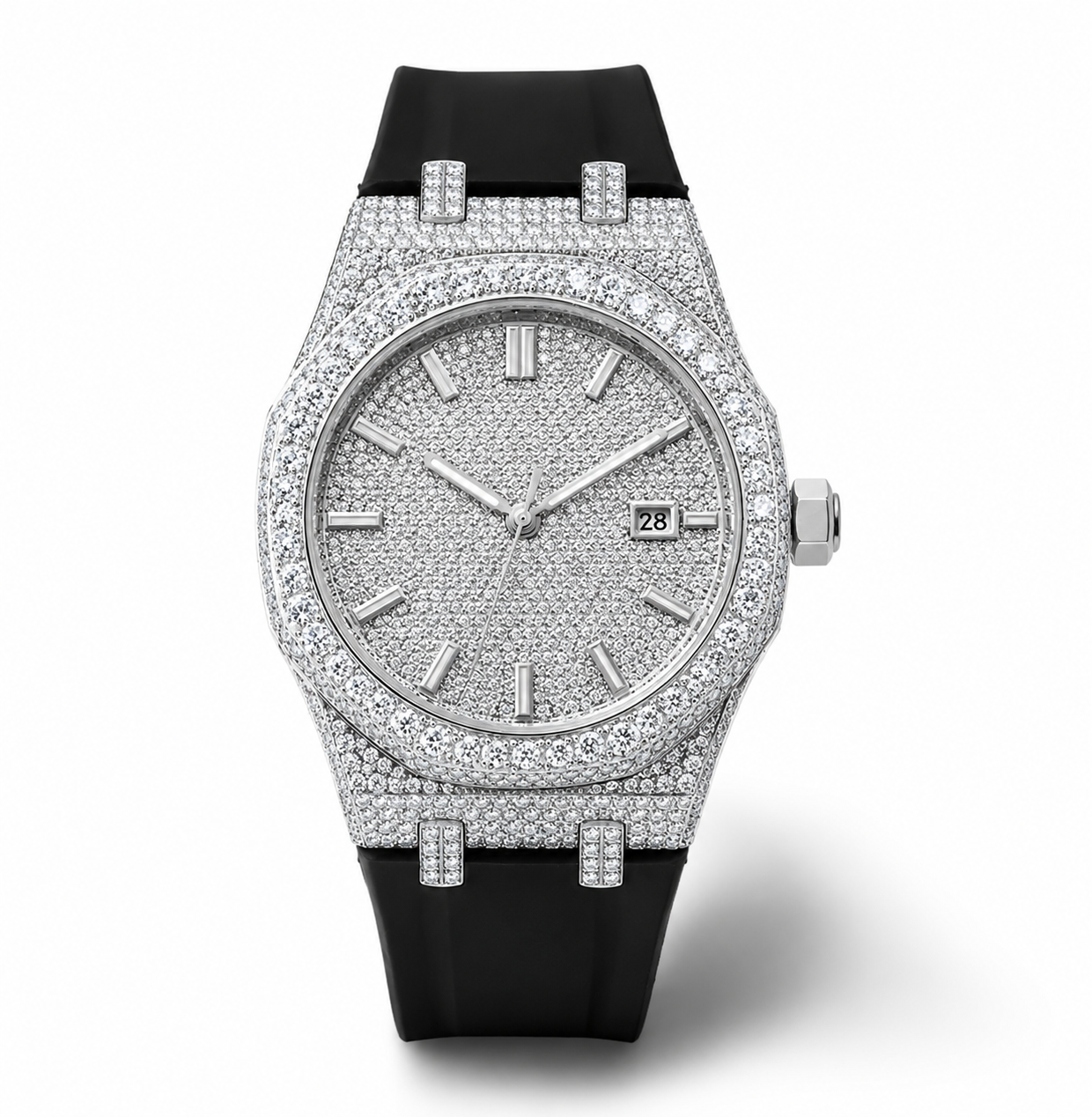 POLAR AUTOMATIC ICED OUT MOISSANITE WATCH 42MM