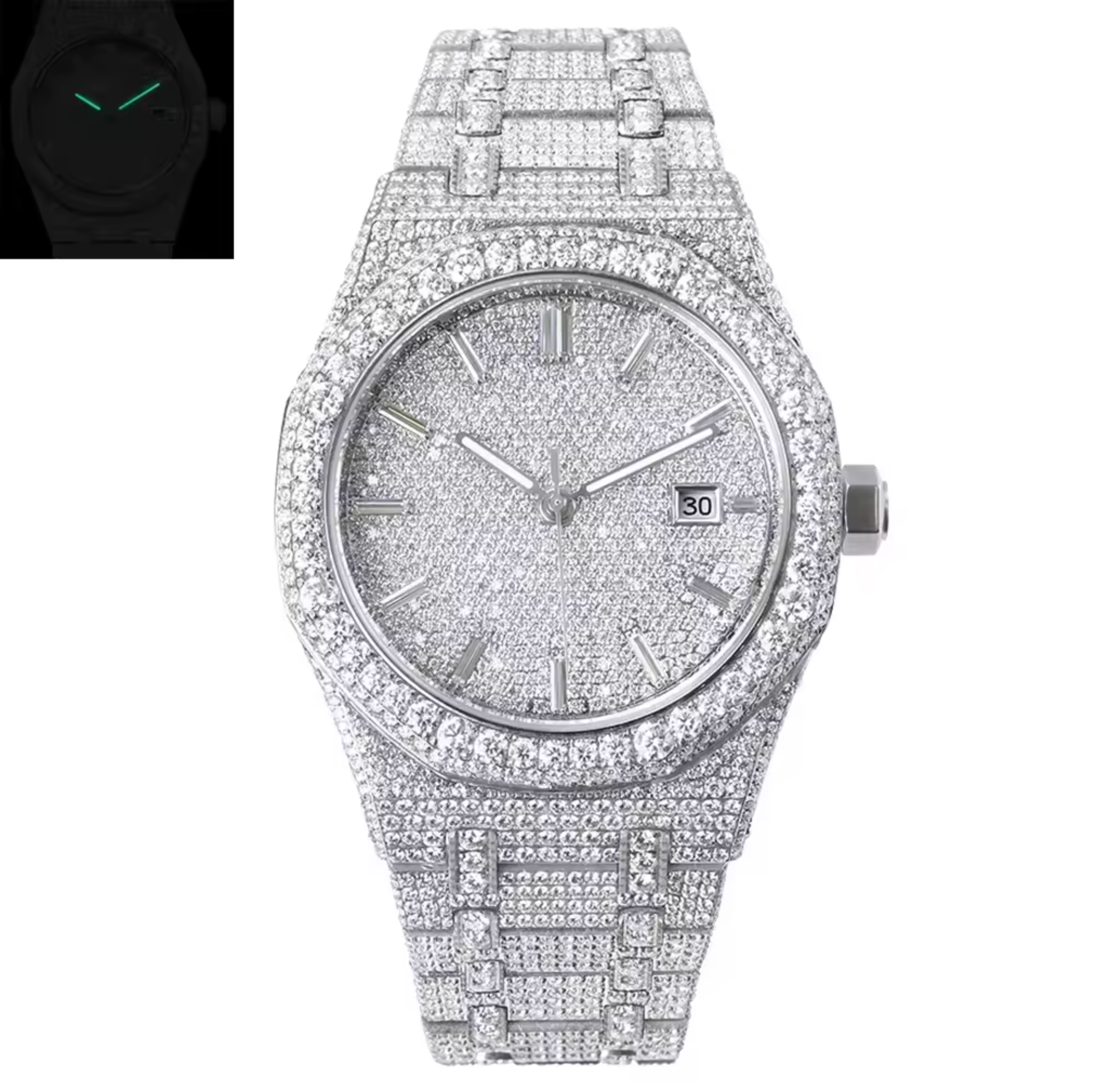 POLAR AUTOMATIC ICED OUT MOISSANITE WATCH 42MM