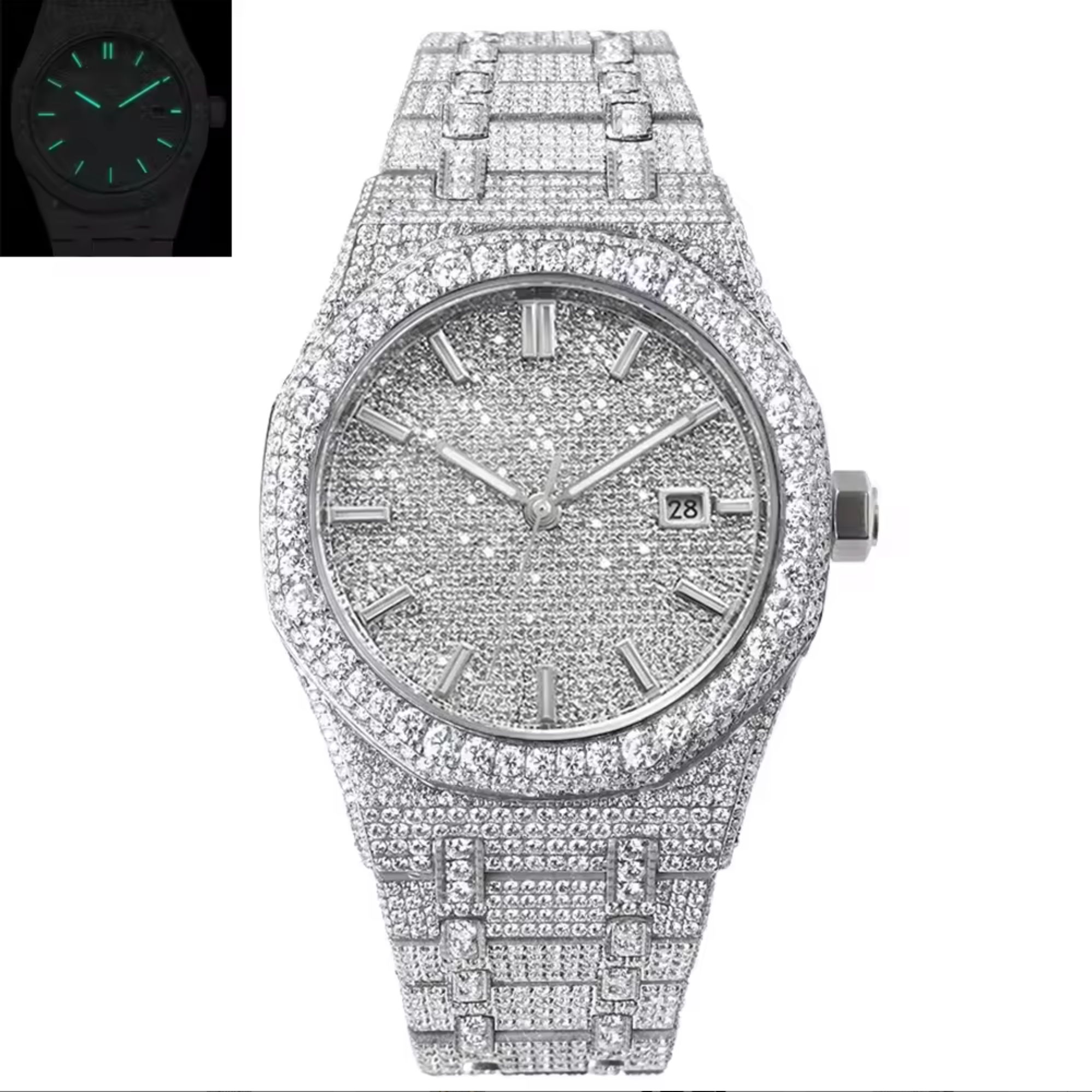 POLAR AUTOMATIC ICED OUT MOISSANITE WATCH 42MM